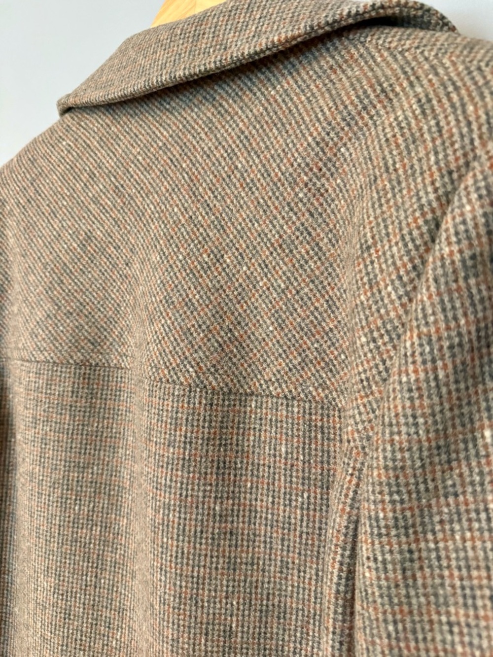 Pendleton Vintage Wool Tweed Coat in Beige Heavy Jacket Button Up Warm Men’s - Picture 10 of 11